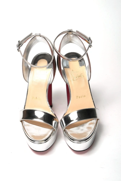 Shop Christian Louboutin /multi Arendisc Alta Platform Women's Heel In Silver
