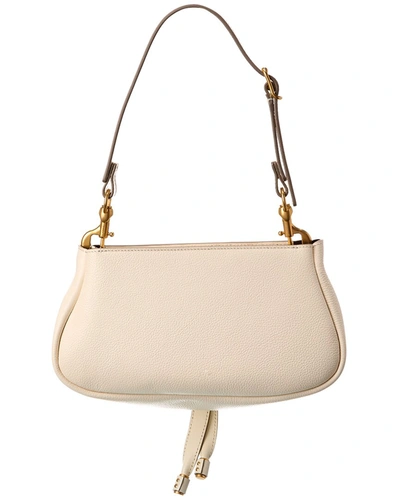 Shop Chloé Marcie Small Leather Hobo Bag In White
