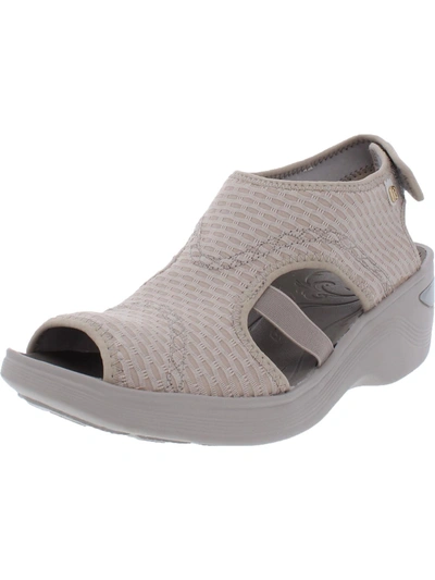 Shop Bzees Dream Womens Contrast Trim Slingback Wedge Sandals In Beige