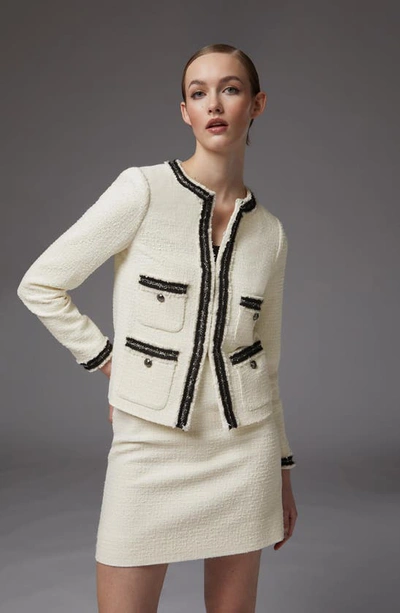 Lk Bennett Charlee Tweed Miniskirt In Cream
