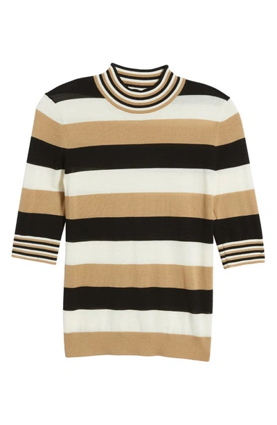 Hugo Boss Virgin-wool Crew-neck Sweater With Block Stripes In Iconic Stripe Fantasy