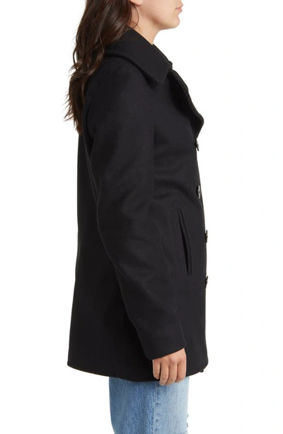 Schott Wool Blend Peacoat In Navy