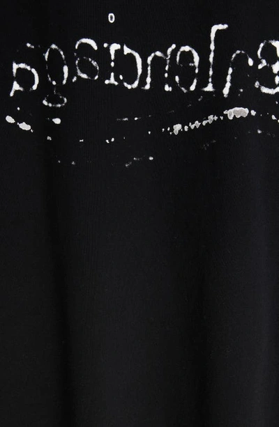 Shop Balenciaga Oversize Hand Drawn Political Logo Graphic T-shirt In Black/ Silver/ White