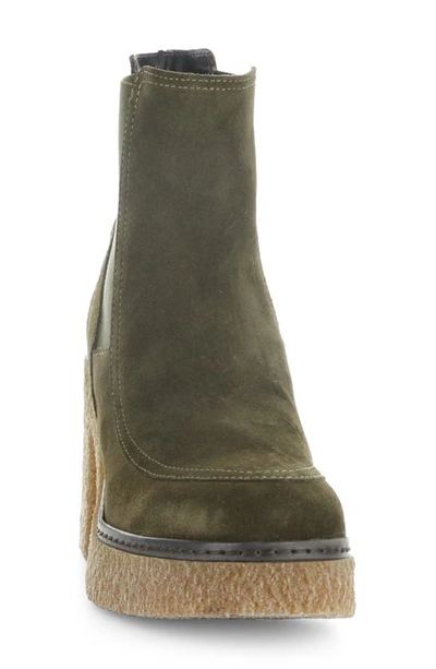 Shop Bos. & Co. Papio Waterproof Chelsea Boot In Olive Suede/ Elastic