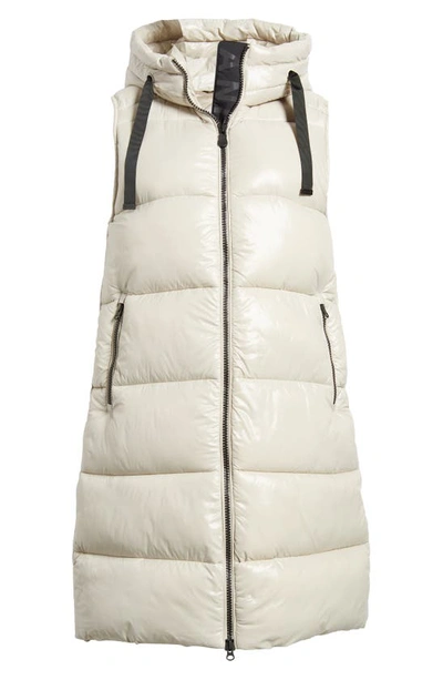 Shop Save The Duck Iria Quilted Nylon Hooded Vest In Rainy Beige