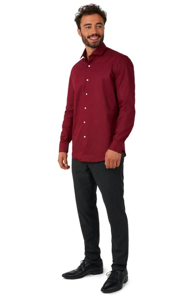 Opposuits Blazing Burgundy Solid Button-up Shirt In Red