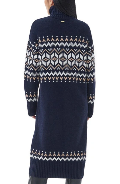 Shop Barbour Patrisse Fair Isle Long Sleeve Sweater Dress In Navy