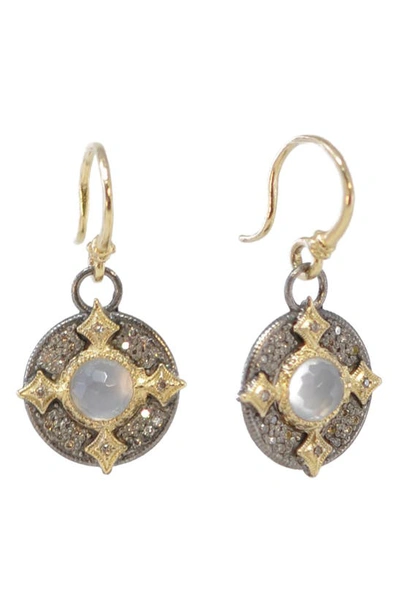 Shop Armenta Chalcedony Drop Earrings In Silver/ Gold