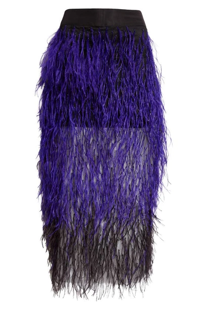 Shop Aliétte Aliette Feather Midi Skirt In Purple