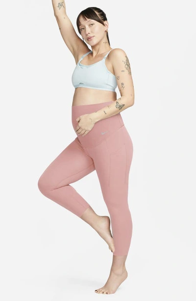Shop Nike Zenvy Dri-fit High Waist 7/8 Leggings In Pink Stardust