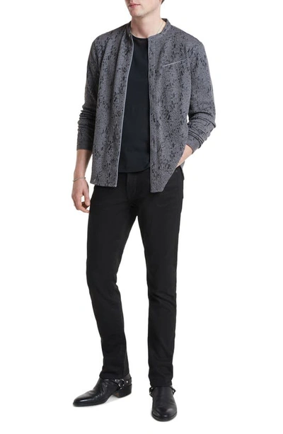 Shop John Varvatos Glenn Lace Band Collar Wool Blend Button-up Shirt In Seal Grey
