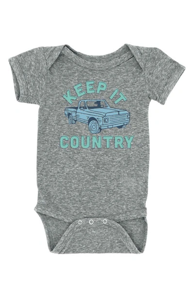 Shop Feather 4 Arrow Keep It Country Cotton Graphic Bodysuit In Grey