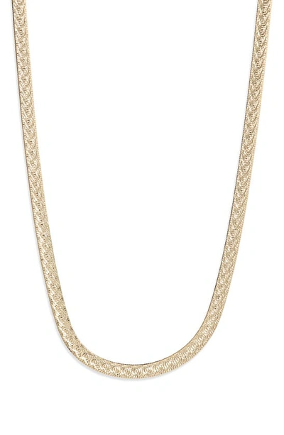 Shop Argento Vivo Sterling Silver Textured Snake Chain Necklace In Gold