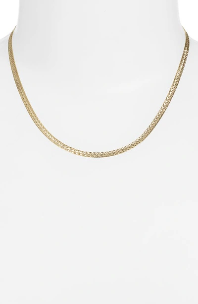 Shop Argento Vivo Sterling Silver Textured Snake Chain Necklace In Gold