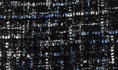 Shop Rebecca Vallance Jacques Sequin Collar Tweed Blazer Dress In Black/ Blue