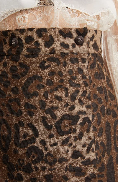 Shop Dolce & Gabbana Dégradé Leopard Jacquard Skirt In Print Leo