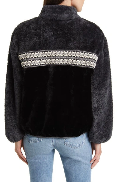 Shop Ugg Marlene Heritage Braid High Pile Fleece Jacket In Black Heritage Braid Ii