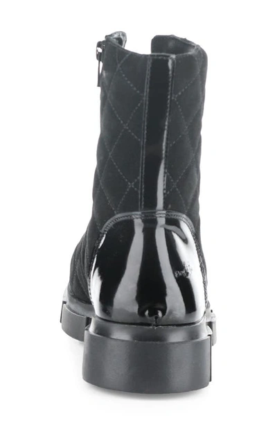 Bos. & Co. Lane Quilted Waterproof Bootie In Black Patent/ Suede