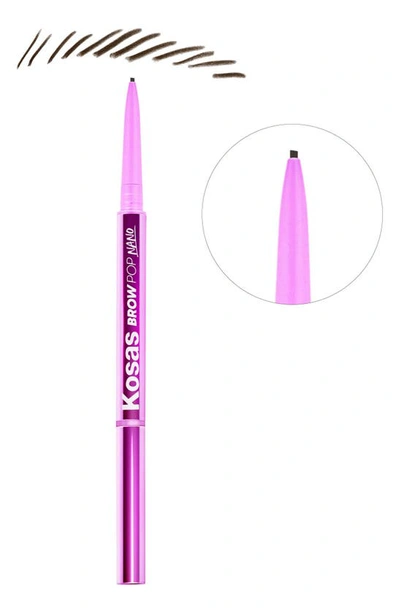 Kosas Brow Pop Nano Ultra-fine Detailing + Feathering Eyebrow Pencil Brown Black 0.001 oz / 0.03 G In Brown Black