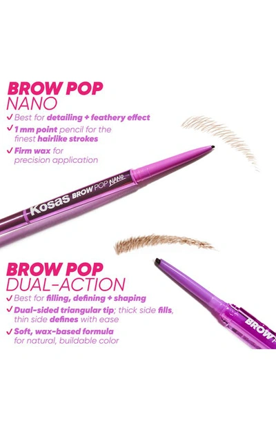 Kosas Brow Pop Nano Ultra-fine Detailing + Feathering Eyebrow Pencil Black 0.001 oz / 0.03 G In Black
