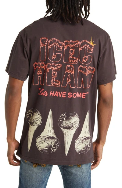 Shop Icecream Let's Have Some Oversize Embroidered Graphic T-shirt In Shale