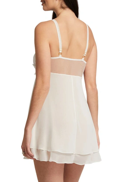 Rya Collection Beloved Lace Trim Chiffon Chemise In Ivory