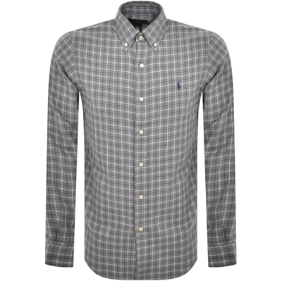 Shop Ralph Lauren Check Long Sleeved Shirt Grey