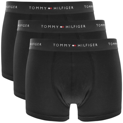Tommy Hilfiger Set Of Three Organic Cotton-blend Boxers In Black
