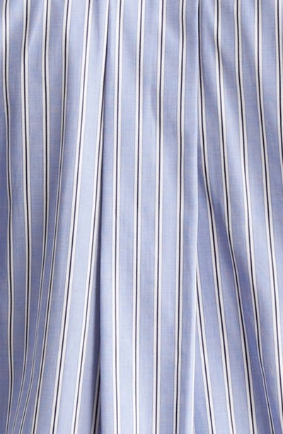 Shop Sacai Thomas Mason Cotton Poplin & Wool Shirtdress In L/ Blue Stripe Beige