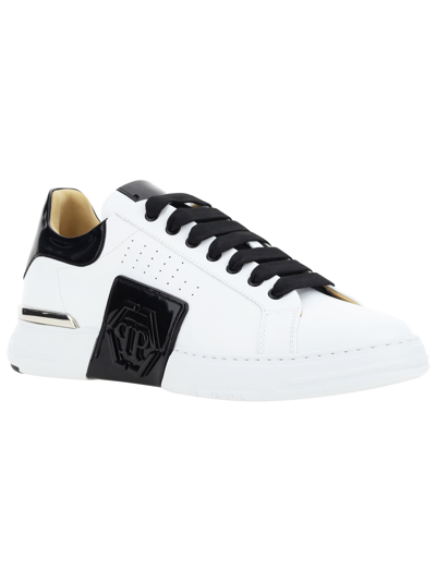 Shop Philipp Plein Sneakers Hexagon Low-top  Shoes Black