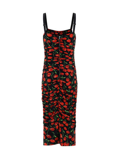 Shop Dolce & Gabbana Cherry Dress  Clothing In Multicolor