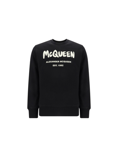 Shop Alexander Mcqueen Sweatshirt Alexander Mc Queen Clothing Black