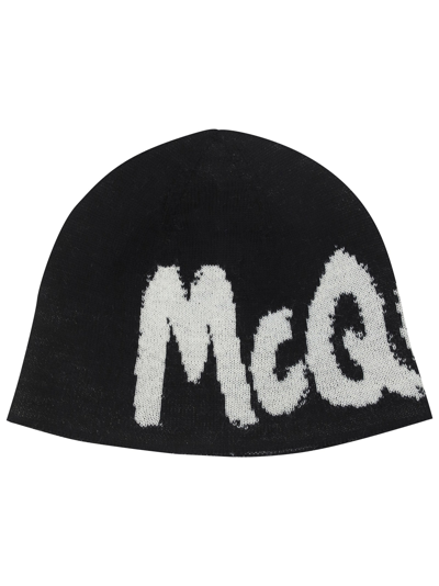 Shop Alexander Mcqueen Graffiti Hat  Accessories Black