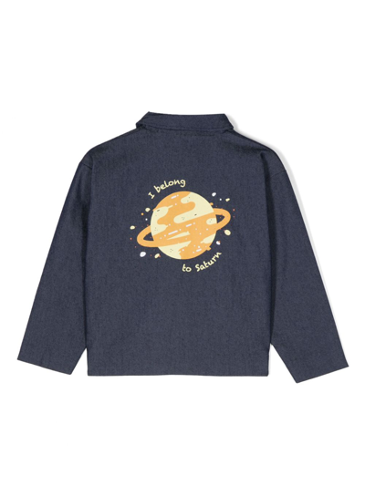 Studio Clay Leo Graphic-print Polo Shirt In Blue