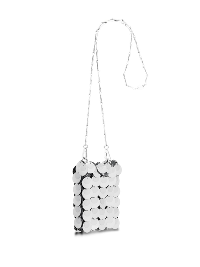 Rabanne Mini Sparkle Hobo Bag In Silver