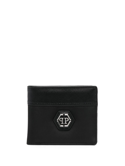 Shop Philipp Plein Hexagon-plaque Bifold Wallet In Black