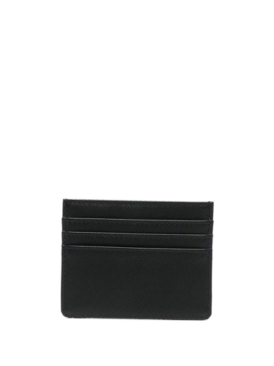 Philipp Plein French Hexagon-print Cardholder In Black