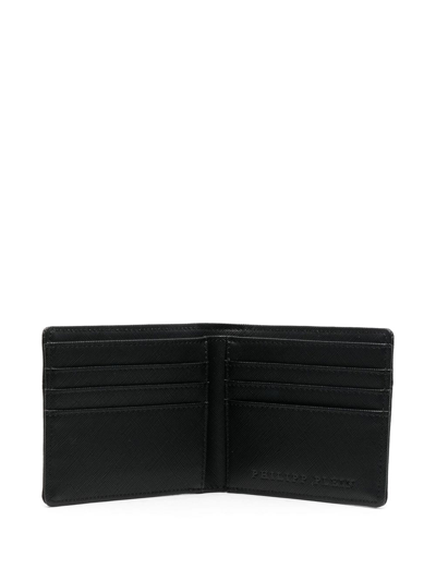Philipp Plein Hexagon-plaque Bifold Wallet In Black