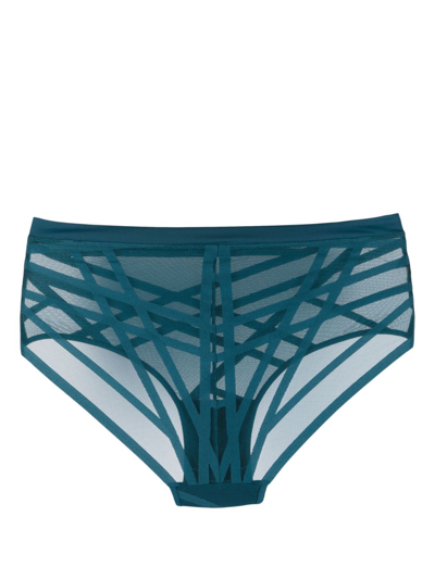 Shop Marlies Dekkers The Illusionist High-waisted Briefs In Blue