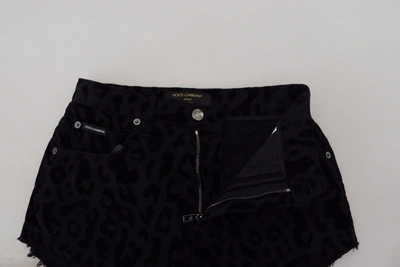 Shop Dolce & Gabbana Black Denim Cotton Stretch Hot Pants Women's Shorts