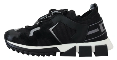 Shop Dolce & Gabbana Black Mesh Sorrento Trekking Sneakers Women's Shoes In Black And Gray