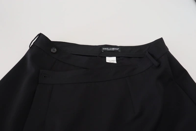 Shop Dolce & Gabbana Black Wool A-line High Waist Mini Women's Skirt