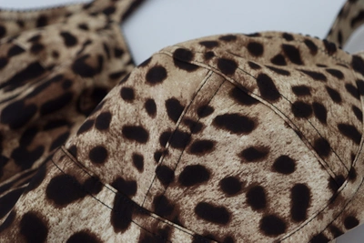 Shop Dolce & Gabbana Brown Leopard Silk Sleeveless Bodysuit Women's Dress