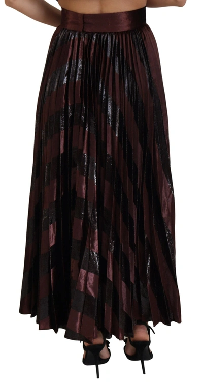 Shop Dolce & Gabbana Brown Polyester High Waist A-line Maxi Women's Skirt