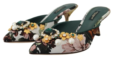 Shop Dolce & Gabbana Multicolor Crystal Embellishment Slip On Women's Sandals