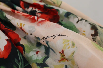 Shop Dolce & Gabbana Multicolor Floral Silk High Waist Aline Women's Skirt