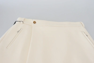 Shop Dolce & Gabbana White Wool A-line High Waist Mini Women's Skirt