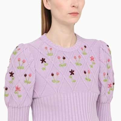 Shop Cormio Oma Periwinkle Crew-neck Jumper In Pink