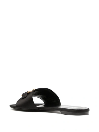 Shop Versace Medusa Biggie Flat Sandals In Black