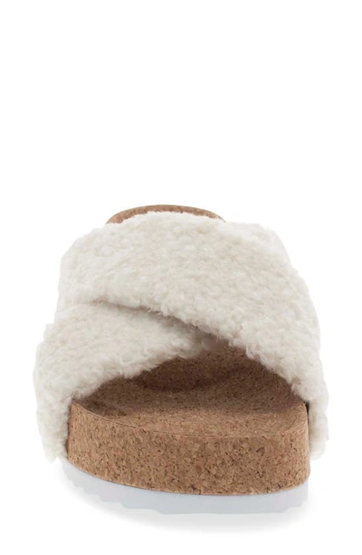 Shop Chooka Annie Crossband Faux Shearling Slide Sandal In Off White